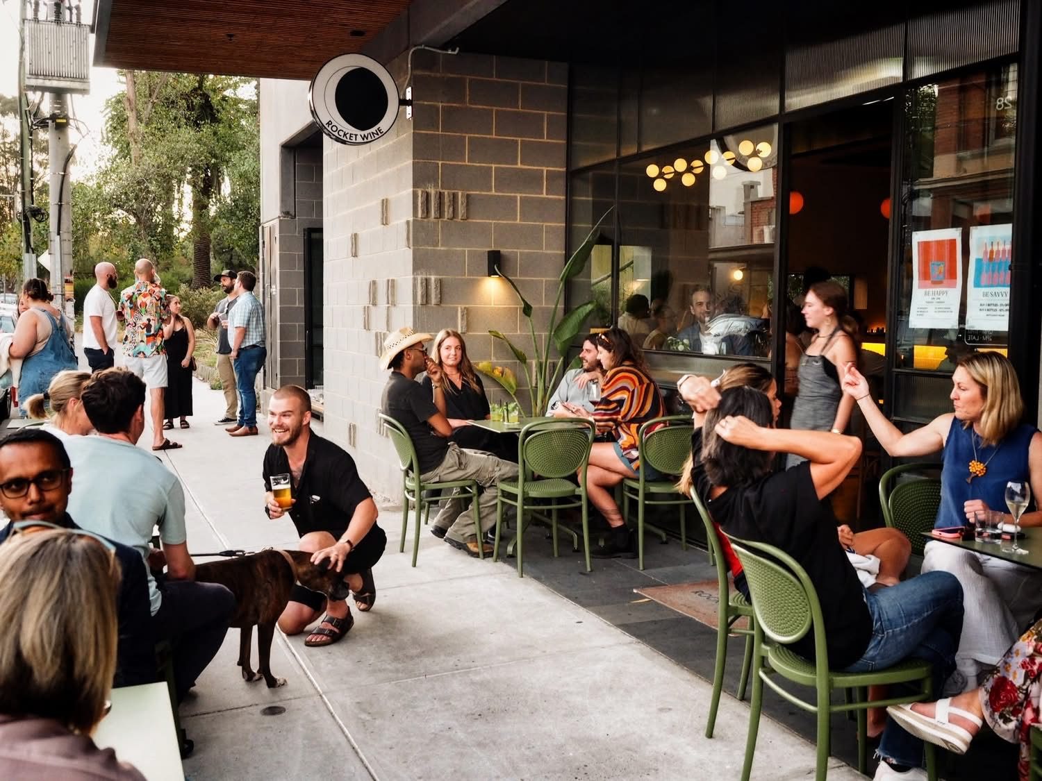 Rocket Wine parklet on a warm evening